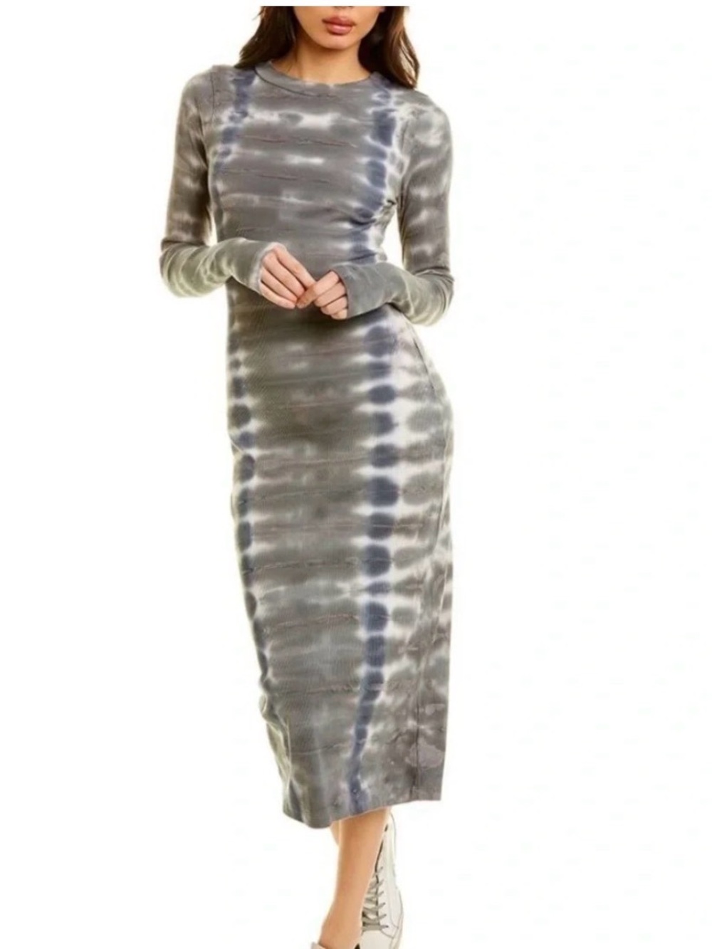 Young Fabulous and broke-Dye Long Sleeve Midi Dress - Gray NWOT